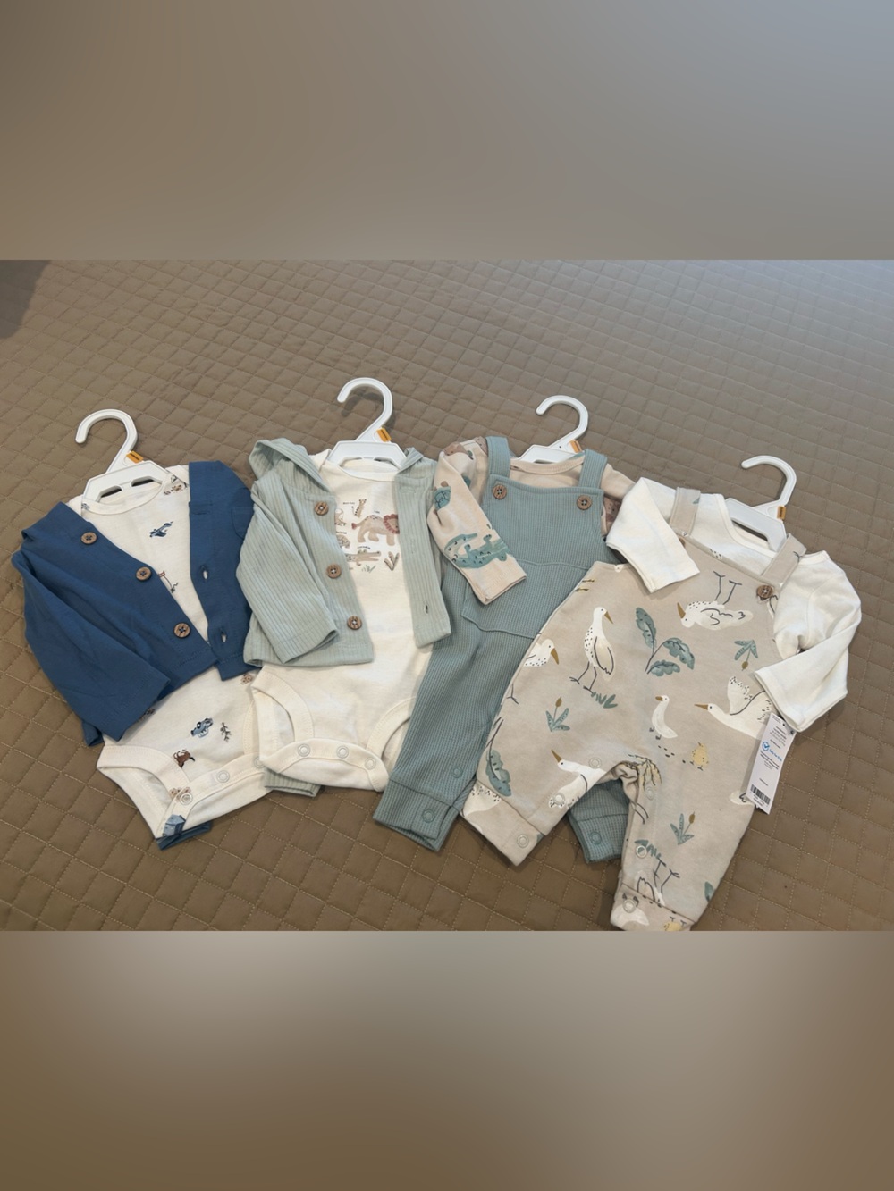 Carter's Baby 4-Piece Outfit Set in Teal, Beige & Blue
